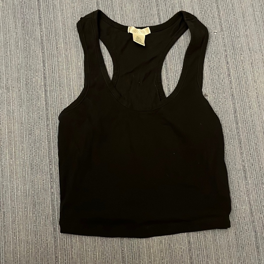 Bozzolo razor back black crop top